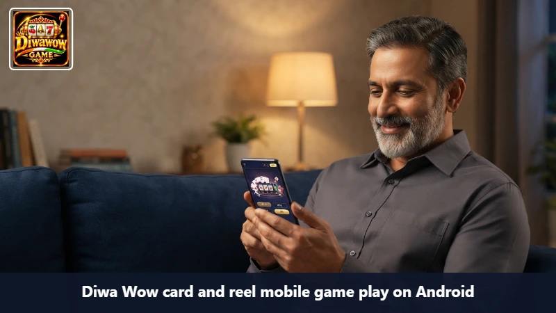 Diwa Wow card and reel mobile game play on Android