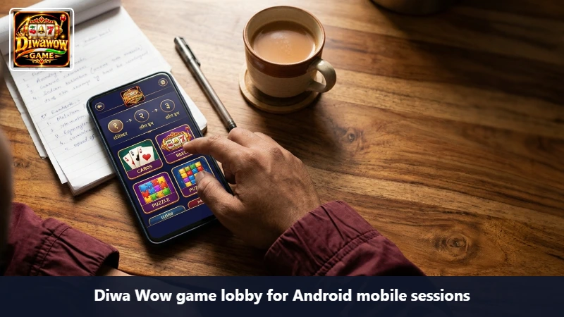 Diwa Wow game lobby for Android mobile sessions