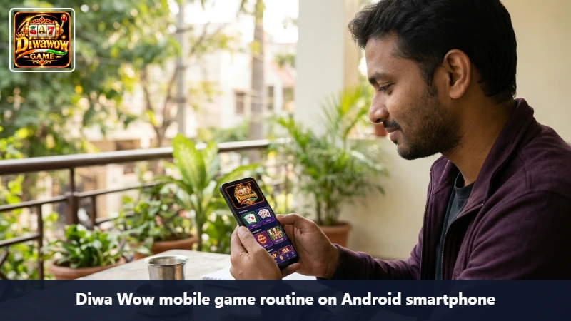 Diwa Wow mobile game routine on Android smartphone